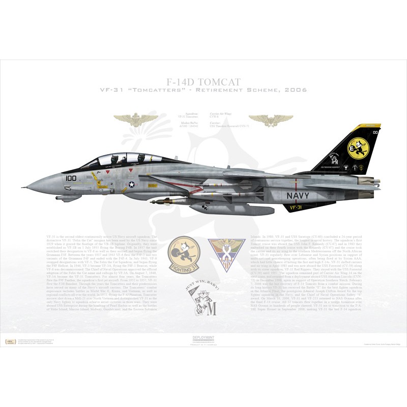 F-14D Tomcat VF-31 Tomcatters, AJ100 / 164342 / Retirement Scheme, 2006