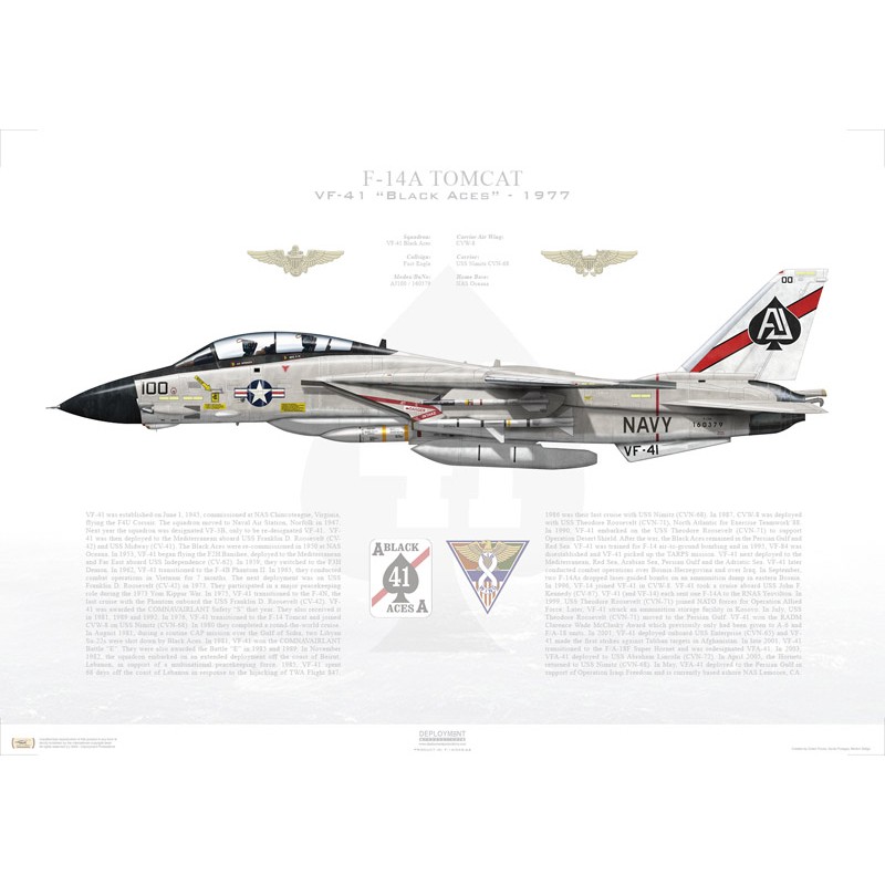 F-14A Tomcat VF-41 Black Aces, AJ100 / 160379 / 1977