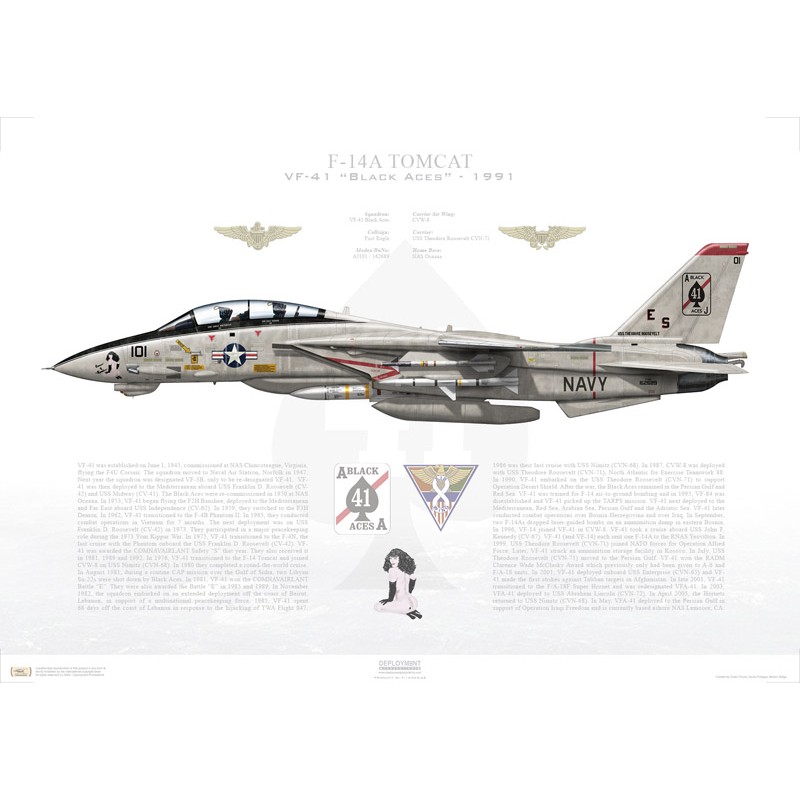 F-14A Tomcat VF-41 Black Aces, AJ101 / 162689 / 1991