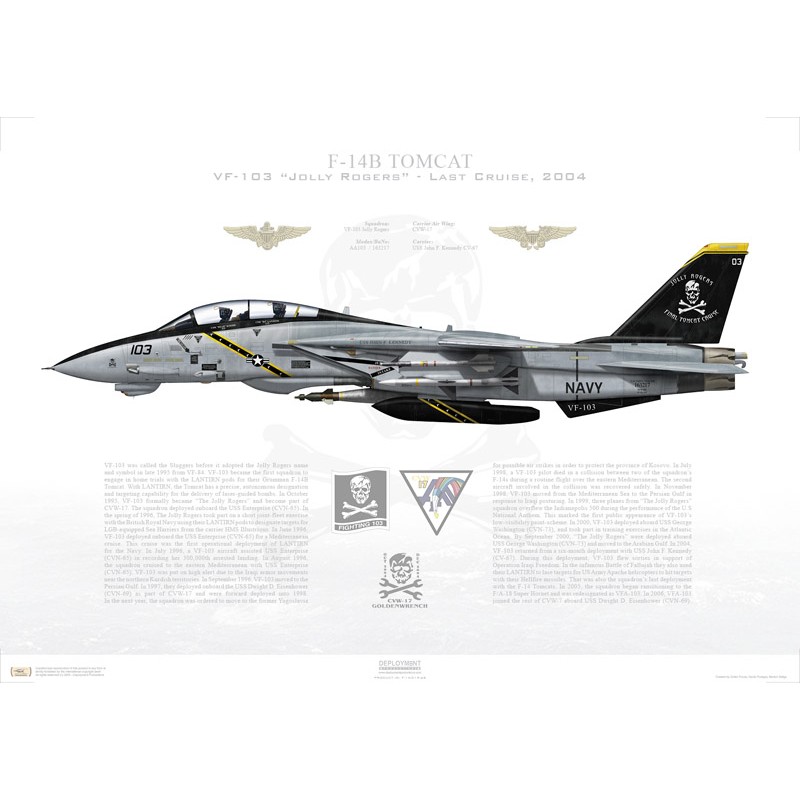 F-14B Tomcat VF-103 Jolly Rogers, AA103 / 163217 / Last Cruise, 2004