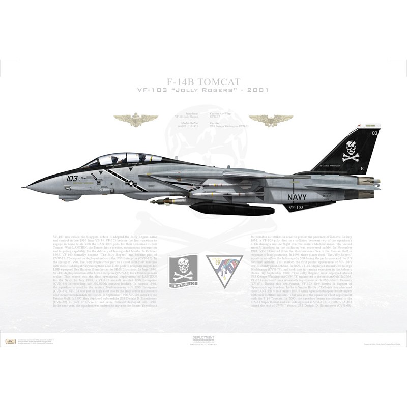 F-14B Tomcat VF-103 Jolly Rogers, AA103 / 161435, 2001