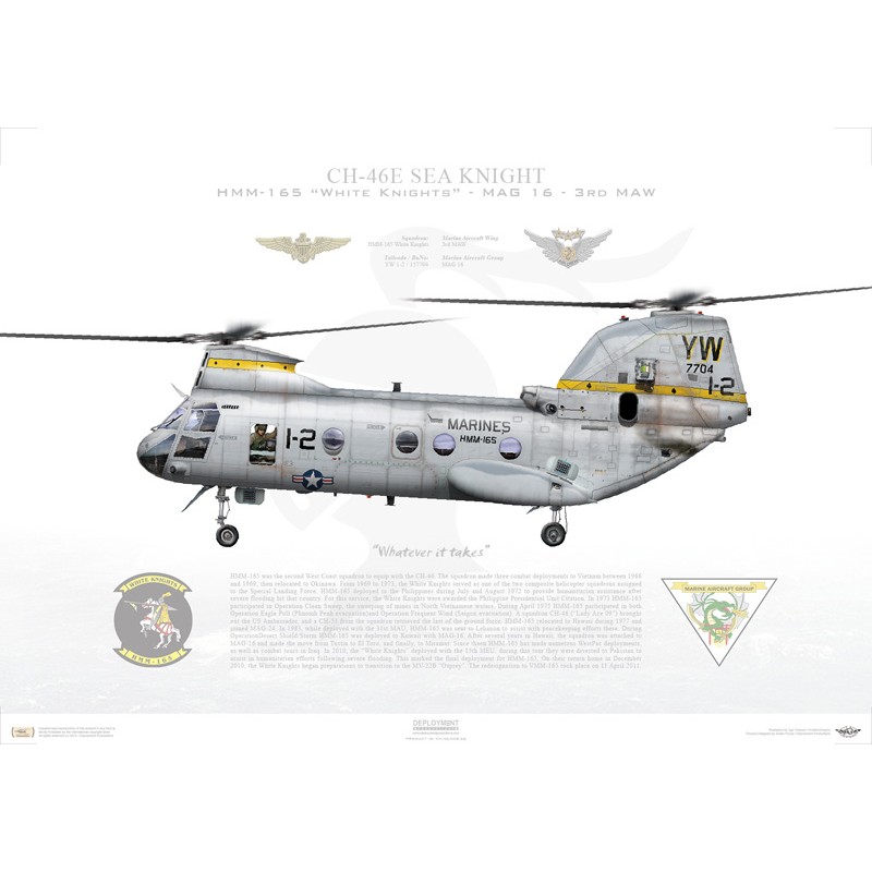 CH-46E Sea Knight HMM-165 White Knights, YW1-2 / 157704