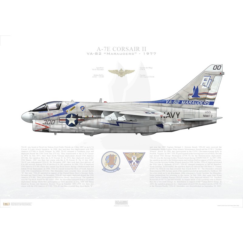 A-7E Corsair II VA-82 Marauders, AJ300 / 159289 / 1977