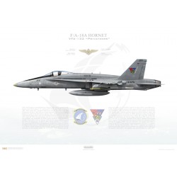 F/A-18A Hornet VFA-132 Privateers, AK200 / 162422 / 1990 - Profile Print